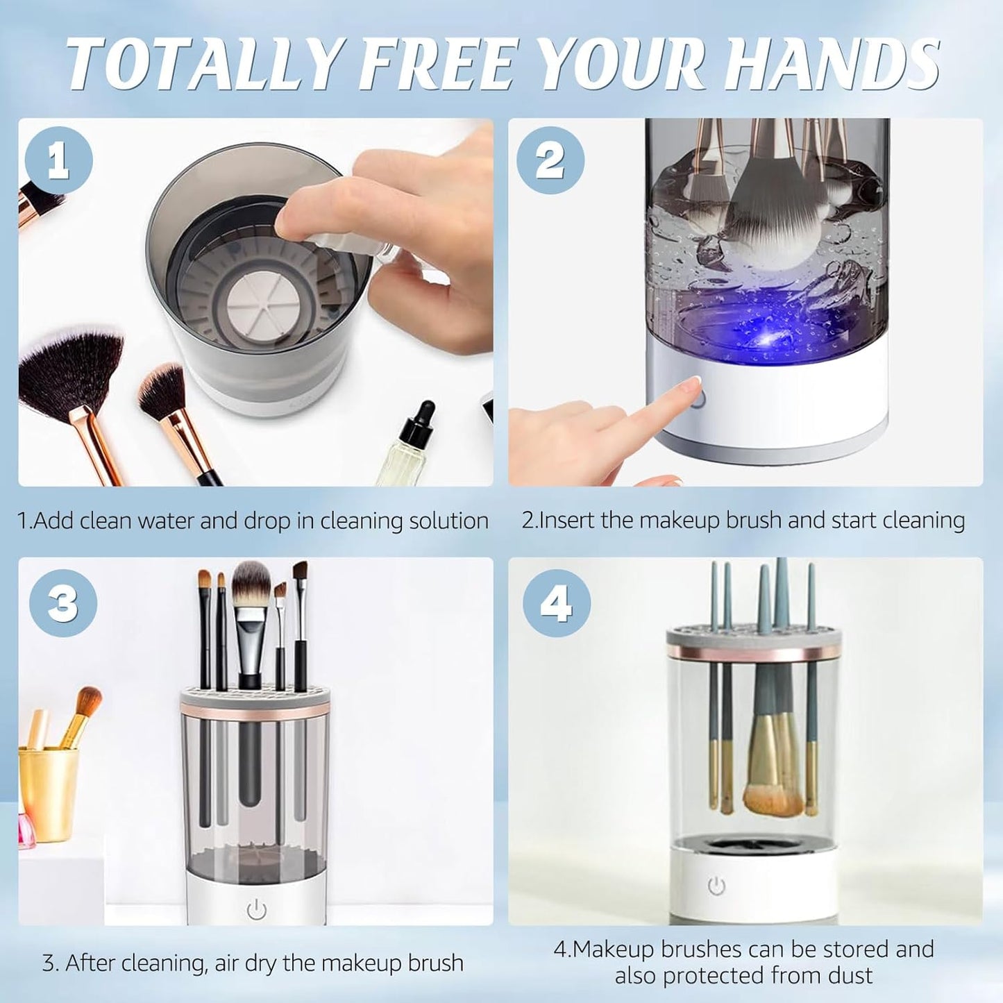 Electric Makeup Brush Cleaner – Clean & Dry in Seconds!