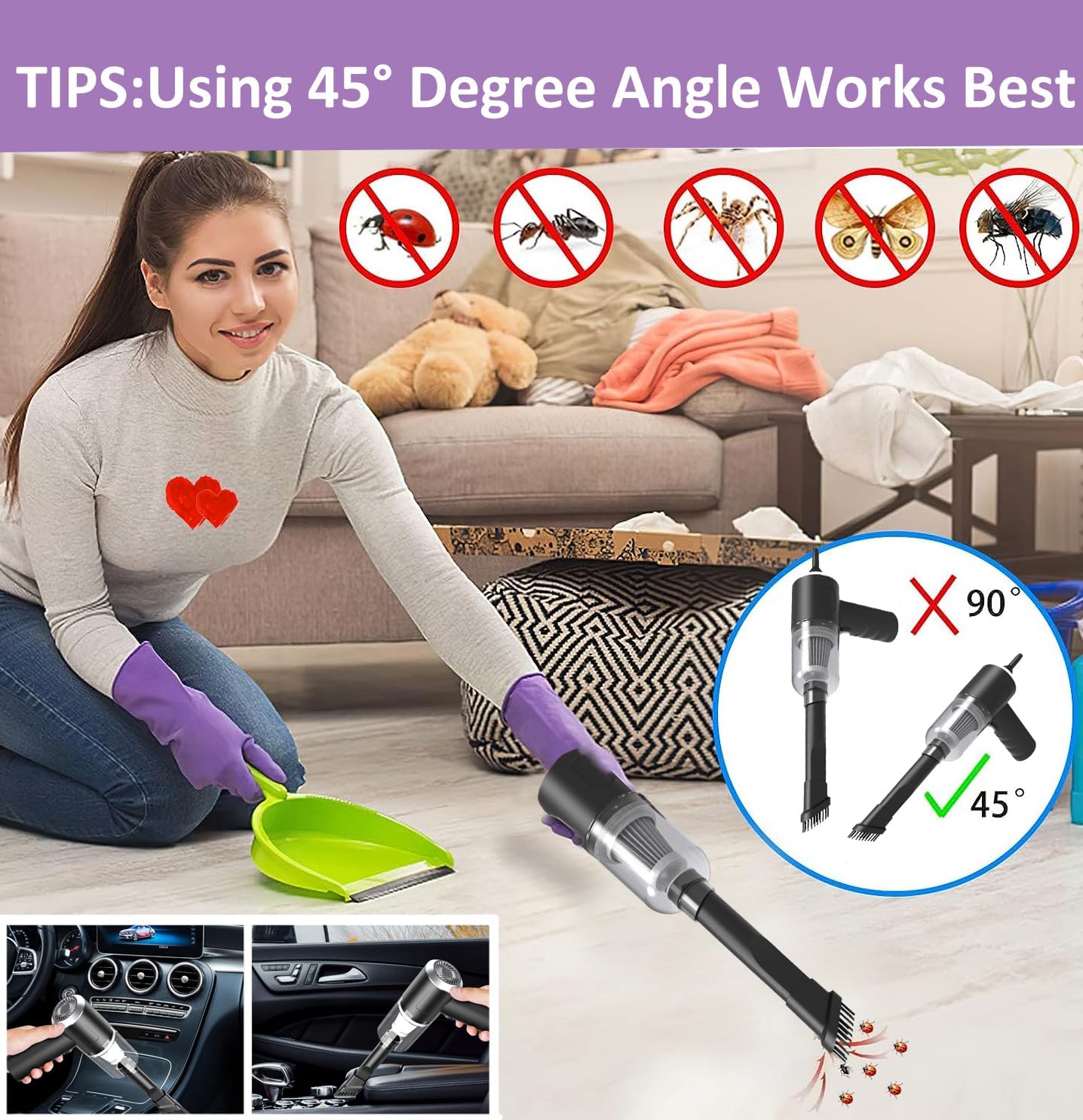 Portable Handheld Vacuum Cleaner Powerful & Easy Cleaning